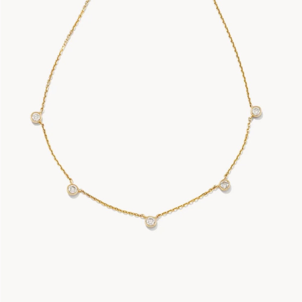 Kendra Scott Audrey 14k Yellow Gold Strand Necklace, White Diamonds